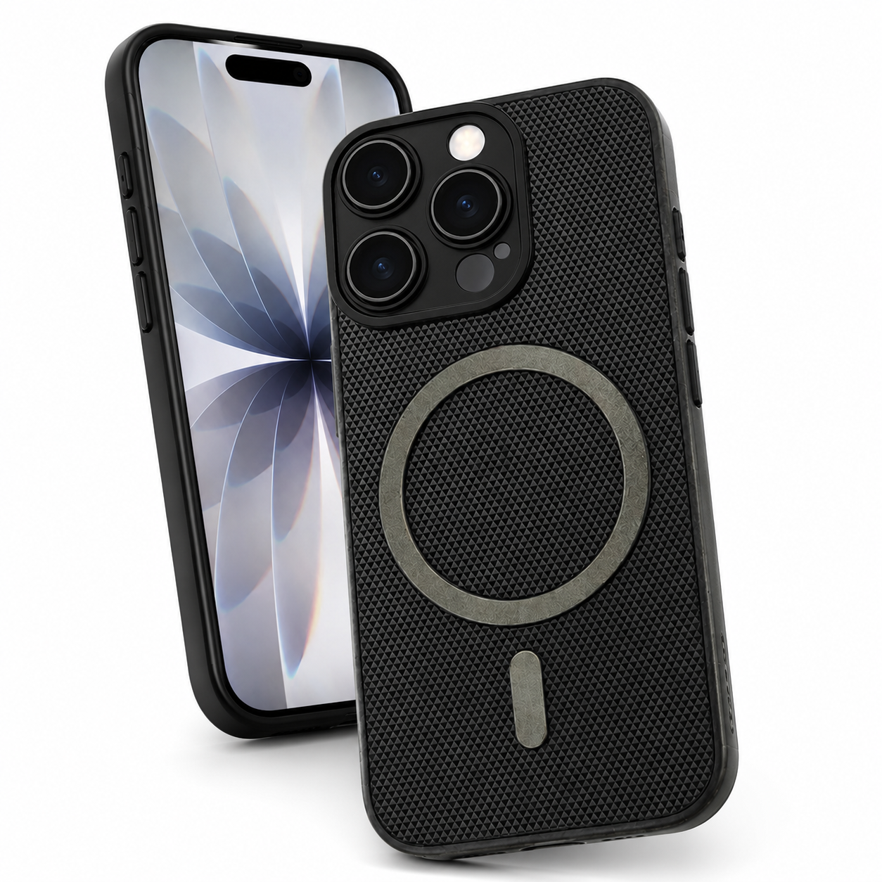 Black woven protective phone cover 