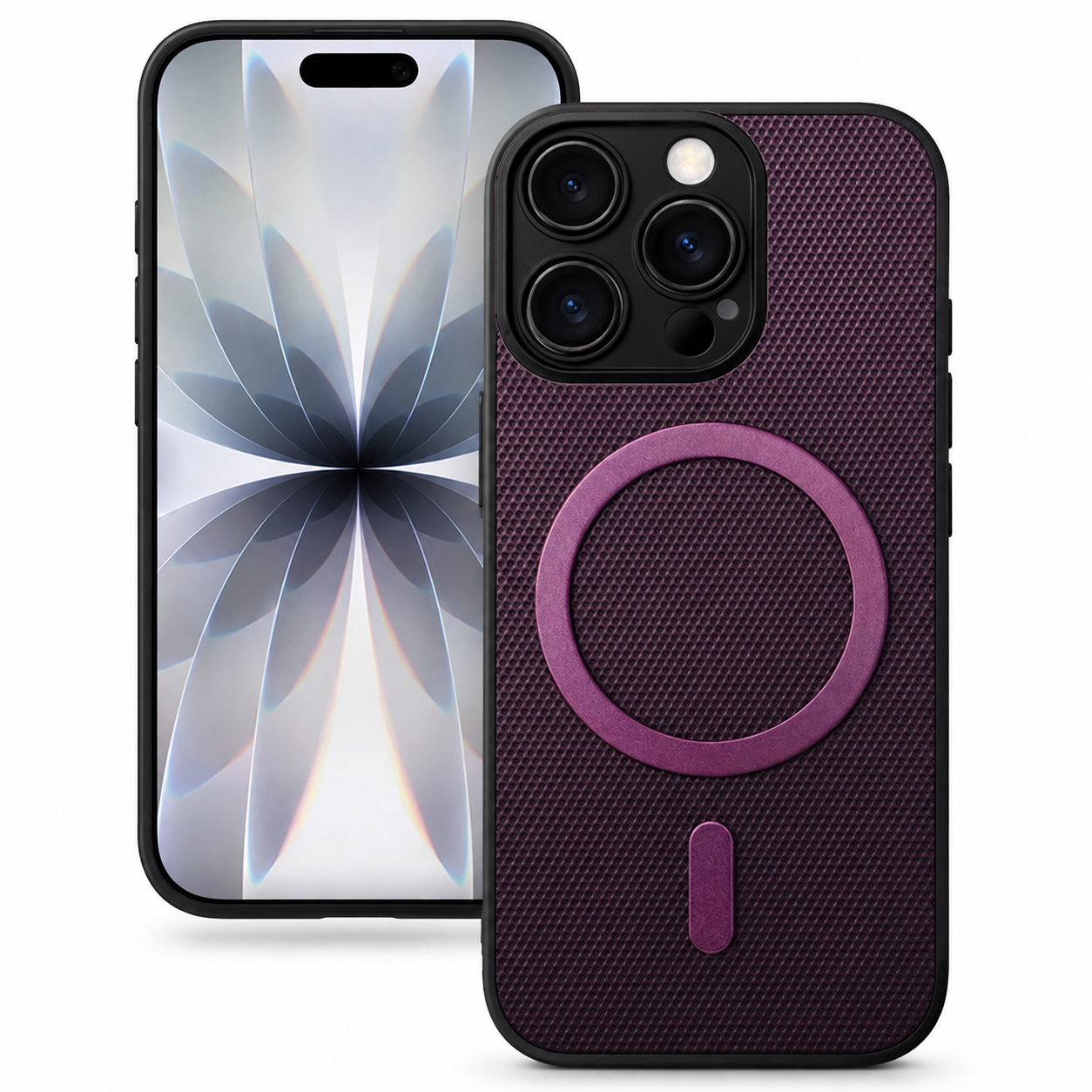 Purple MagSafe Grip Weave Case for Apple iPhone 16 Pro Max
