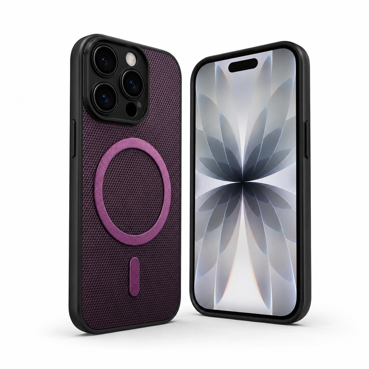 Purple MagSafe iPhone 16 Pro Max cover with anti-slip grip and camera protection