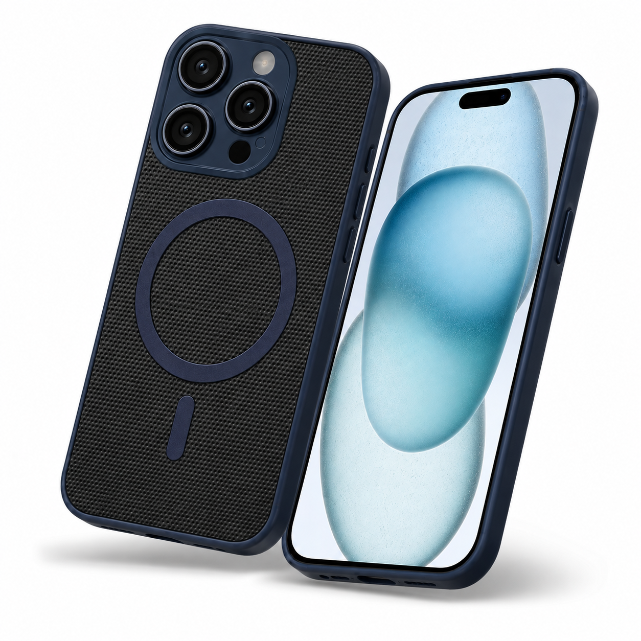 Smartphone accessories Canada – Blue MagSafe Grip Weave case
