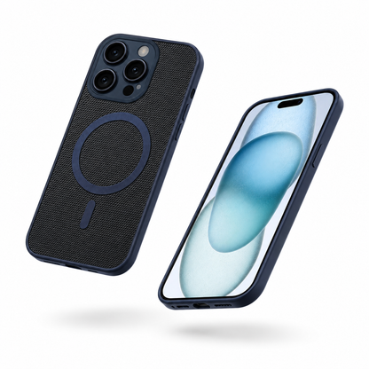 Blue woven protective phone cover for Apple iPhone 16 Pro Max
