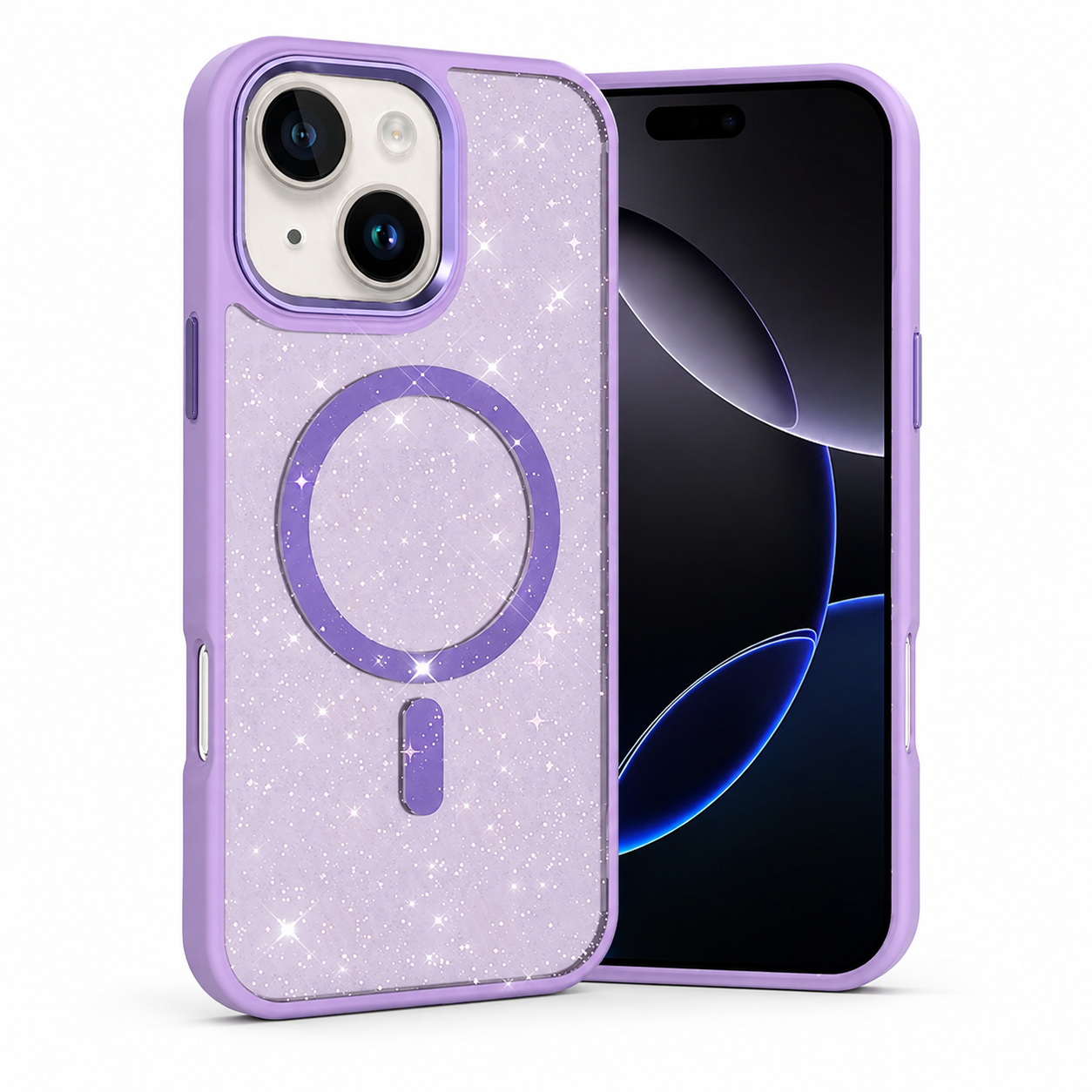 Glitter MagSafe Matte Ultra Case for Apple iPhone 15 - Purple
