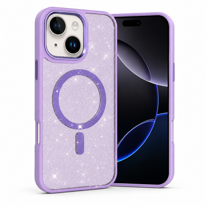 Glitter MagSafe Matte Ultra Case for Apple iPhone 15 - Purple