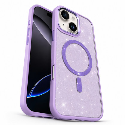 Glitter MagSafe Matte Ultra Case for Apple iPhone 15 - Purple