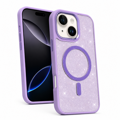 Glitter MagSafe Matte Ultra Case for Apple iPhone 15 - Purple