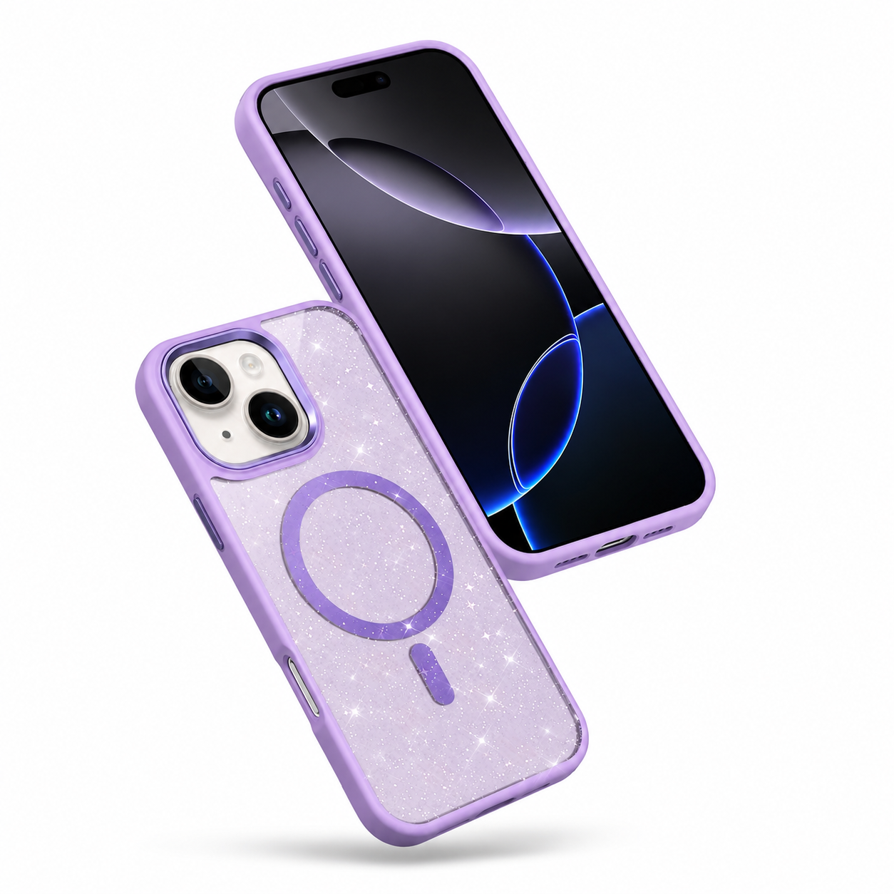 Glitter MagSafe Matte Ultra Case for Apple iPhone 15 - Purple
