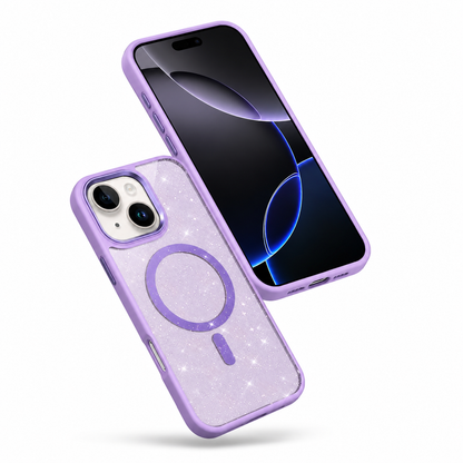 Glitter MagSafe Matte Ultra Case for Apple iPhone 15 - Purple