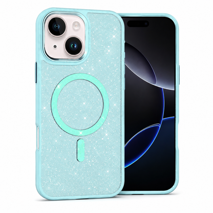 Glitter MagSafe Matte Ultra Case for Apple iPhone 15 - Blue