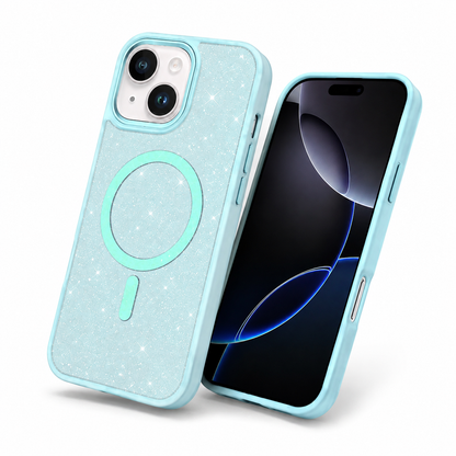 Glitter MagSafe Matte Ultra Case for Apple iPhone 15 - Blue
