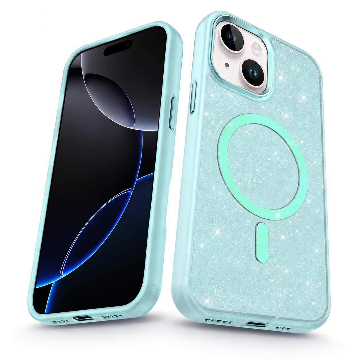 Glitter MagSafe Matte Ultra Case for Apple iPhone 15 - Blue