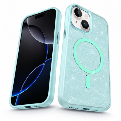 Glitter MagSafe Matte Ultra Case for Apple iPhone 15 - Blue