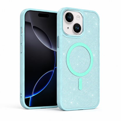Glitter MagSafe Matte Ultra Case for Apple iPhone 15 - Blue