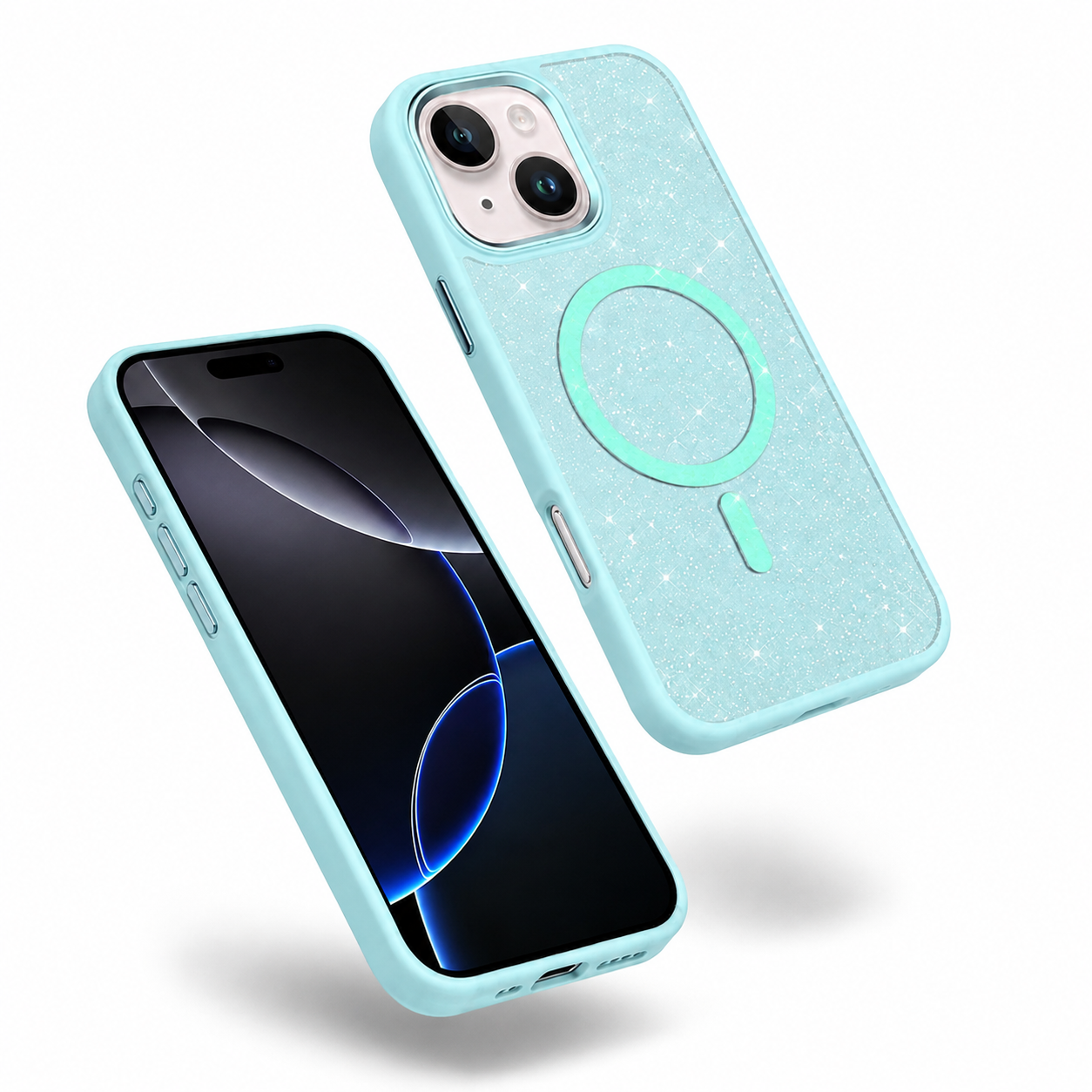 Glitter MagSafe Matte Ultra Case for Apple iPhone 15 - Blue