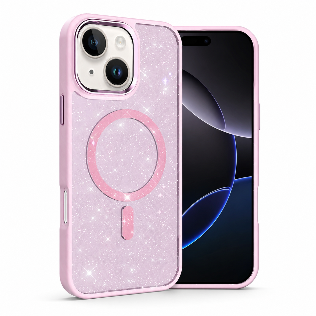 Glitter MagSafe Matte Ultra Case for Apple iPhone 15 - Pink