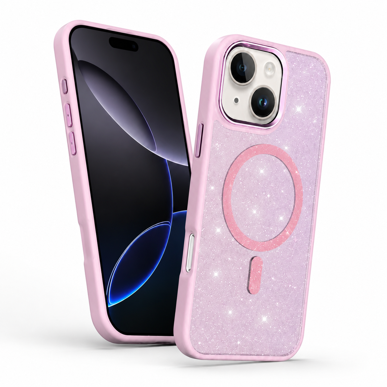 Glitter MagSafe Matte Ultra Case for Apple iPhone 15 - Pink