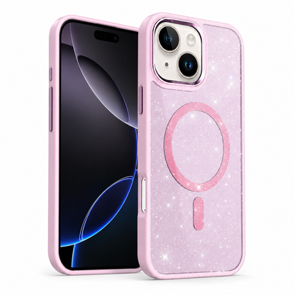 Glitter MagSafe Matte Ultra Case for Apple iPhone 15 - Pink