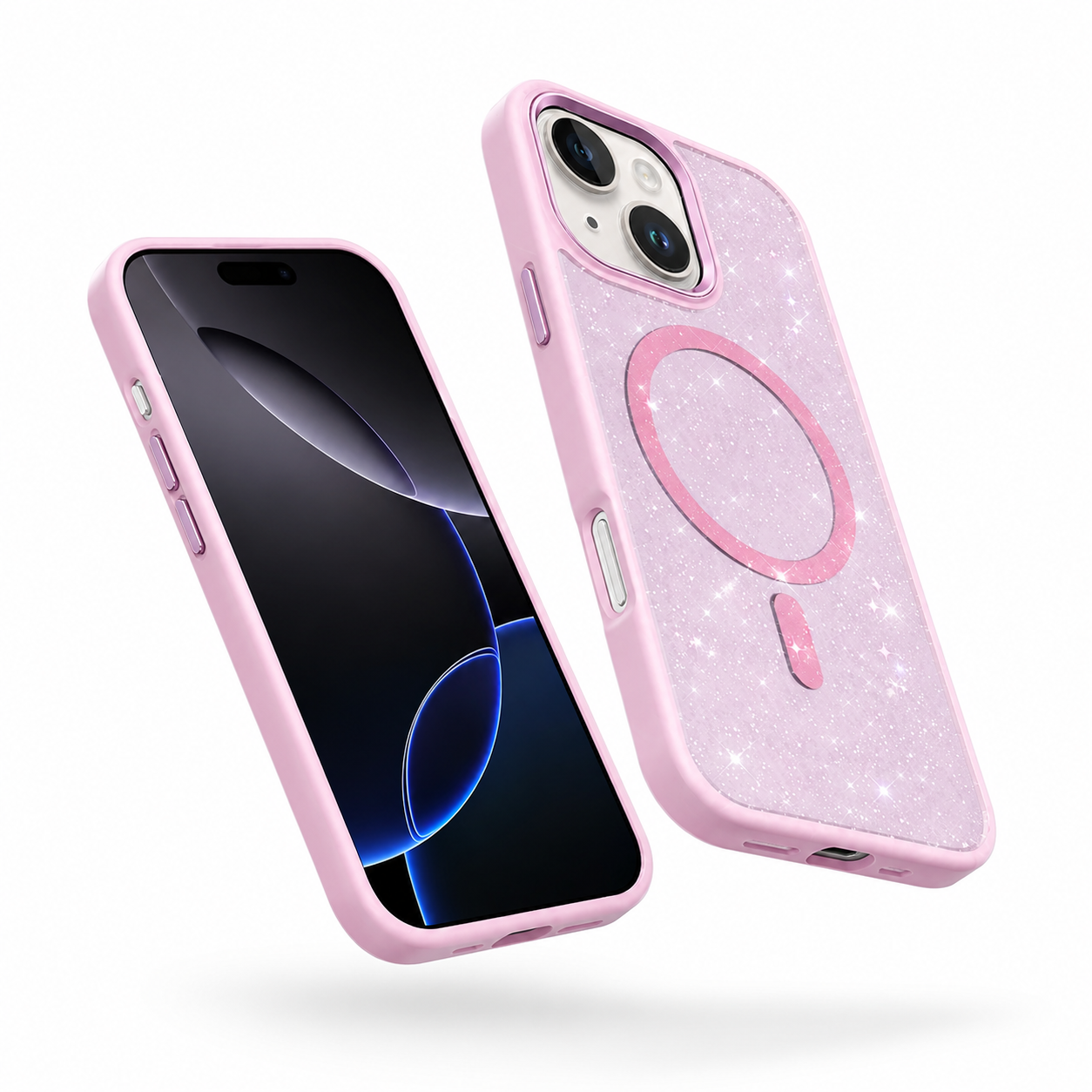 Glitter MagSafe Matte Ultra Case for Apple iPhone 15 - Pink