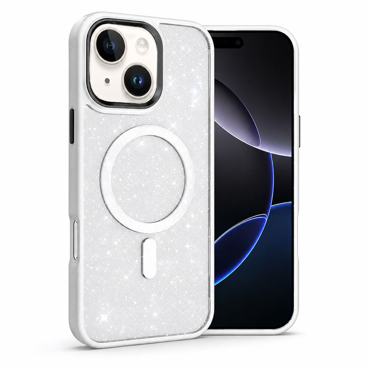 Glitter MagSafe Matte Ultra Case for Apple iPhone 15 - White