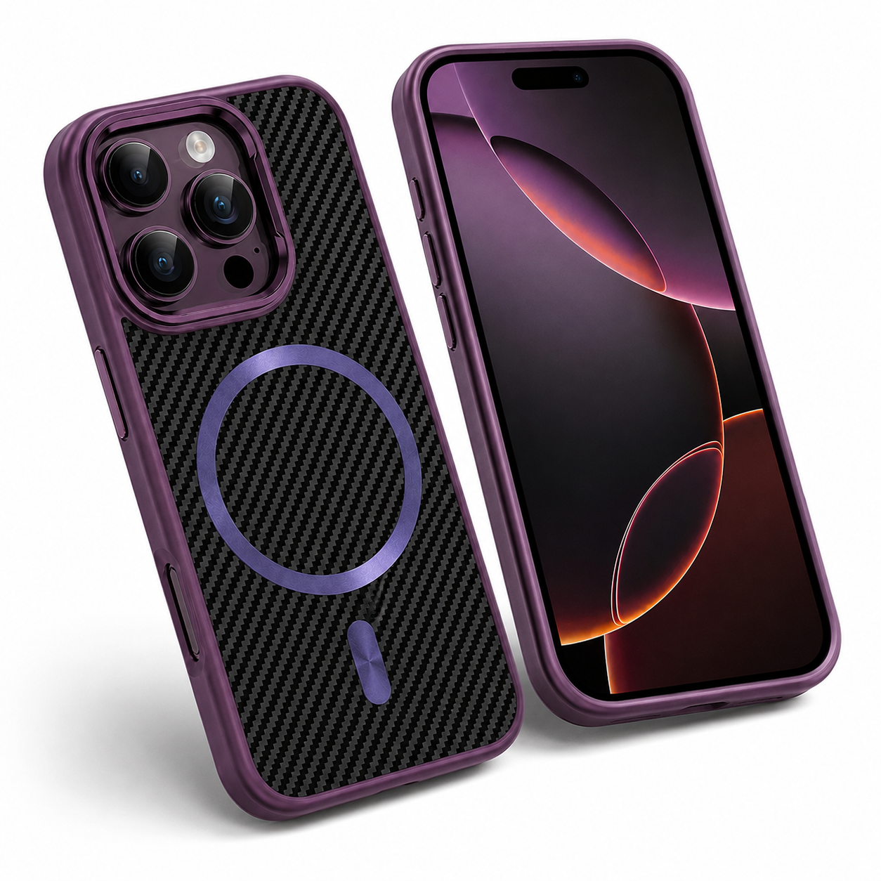 Purple iPhone 16 Pro Max case Canada with premium carbon-style protection