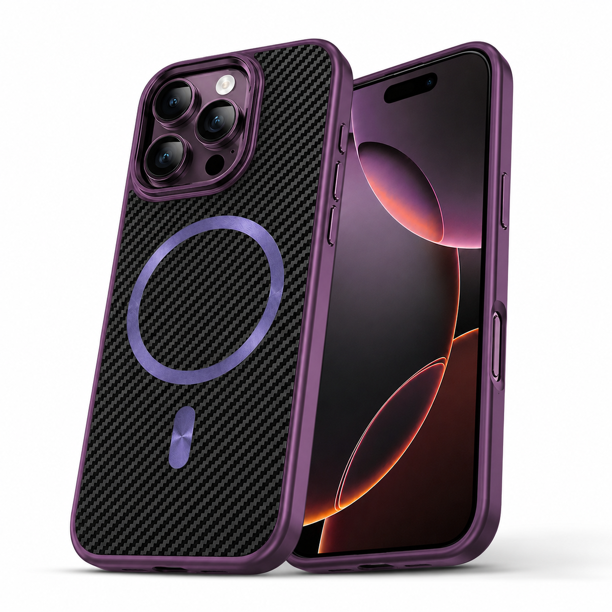 Purple Carbon Elite MagSafe phone cover for Apple iPhone 16 Pro Max