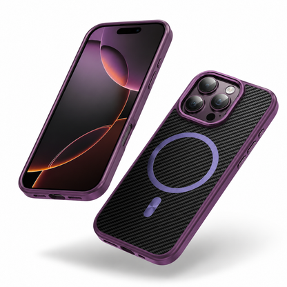 Purple MagSafe iPhone 16 Pro Max cover with reinforced camera protection