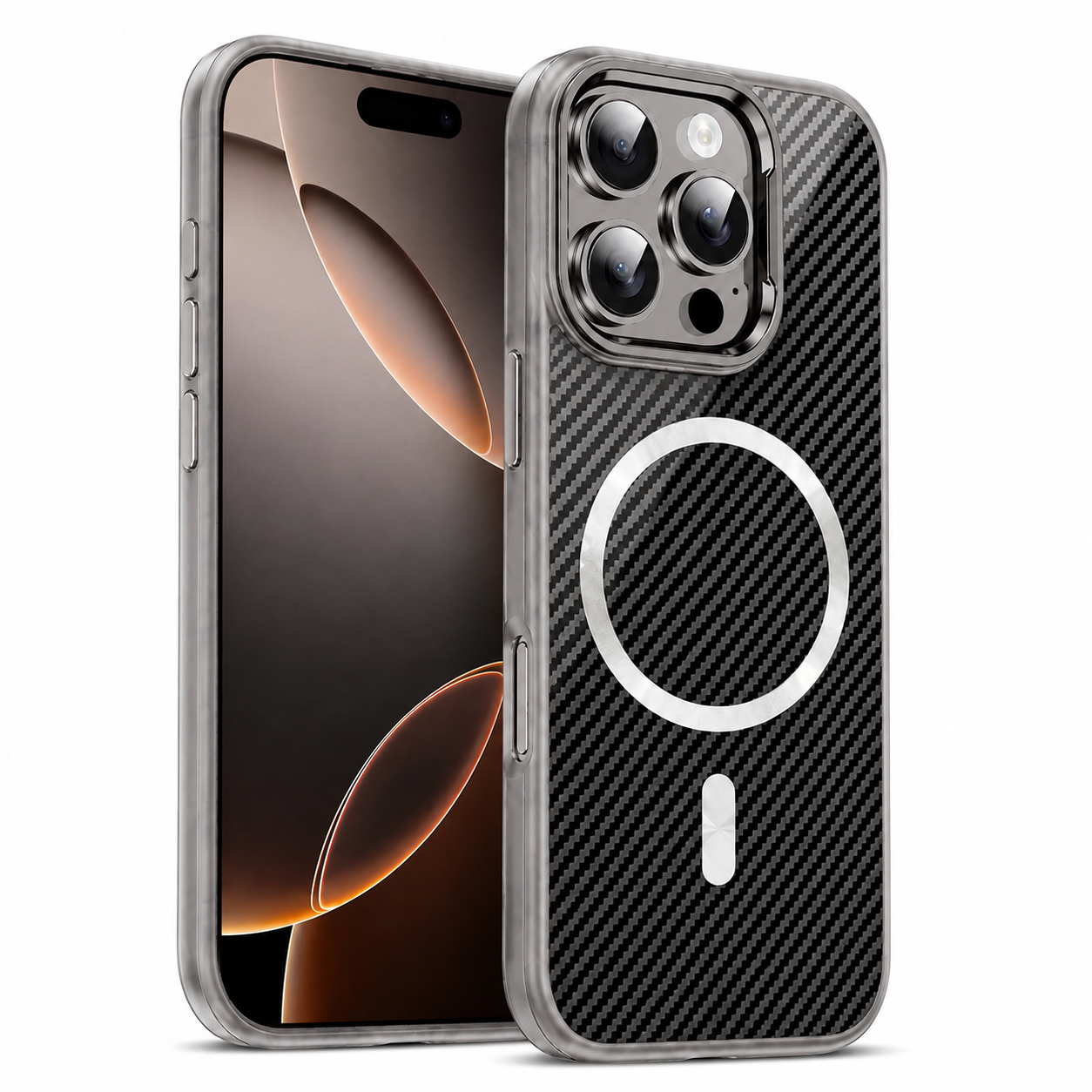 Buy iPhone cases online Canada – Grey MagSafe Carbon Elite case
