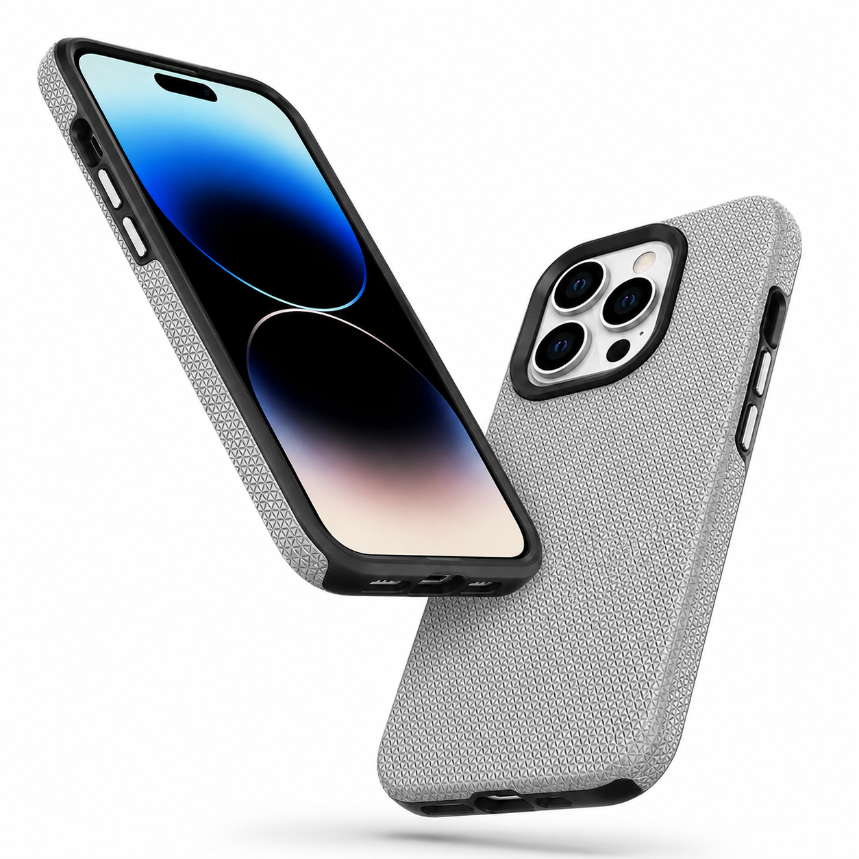 Grey shockproof iPhone 16 Pro Max cover with raised camera protection