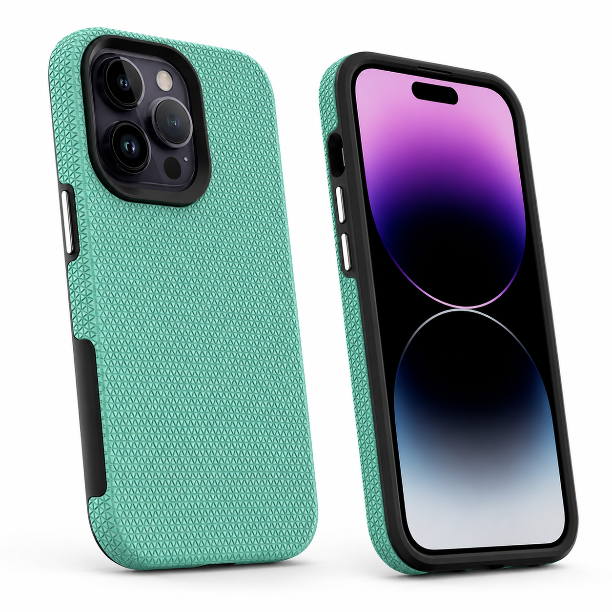 Teal triangle protective phone cover for Apple iPhone 16 Pro Max