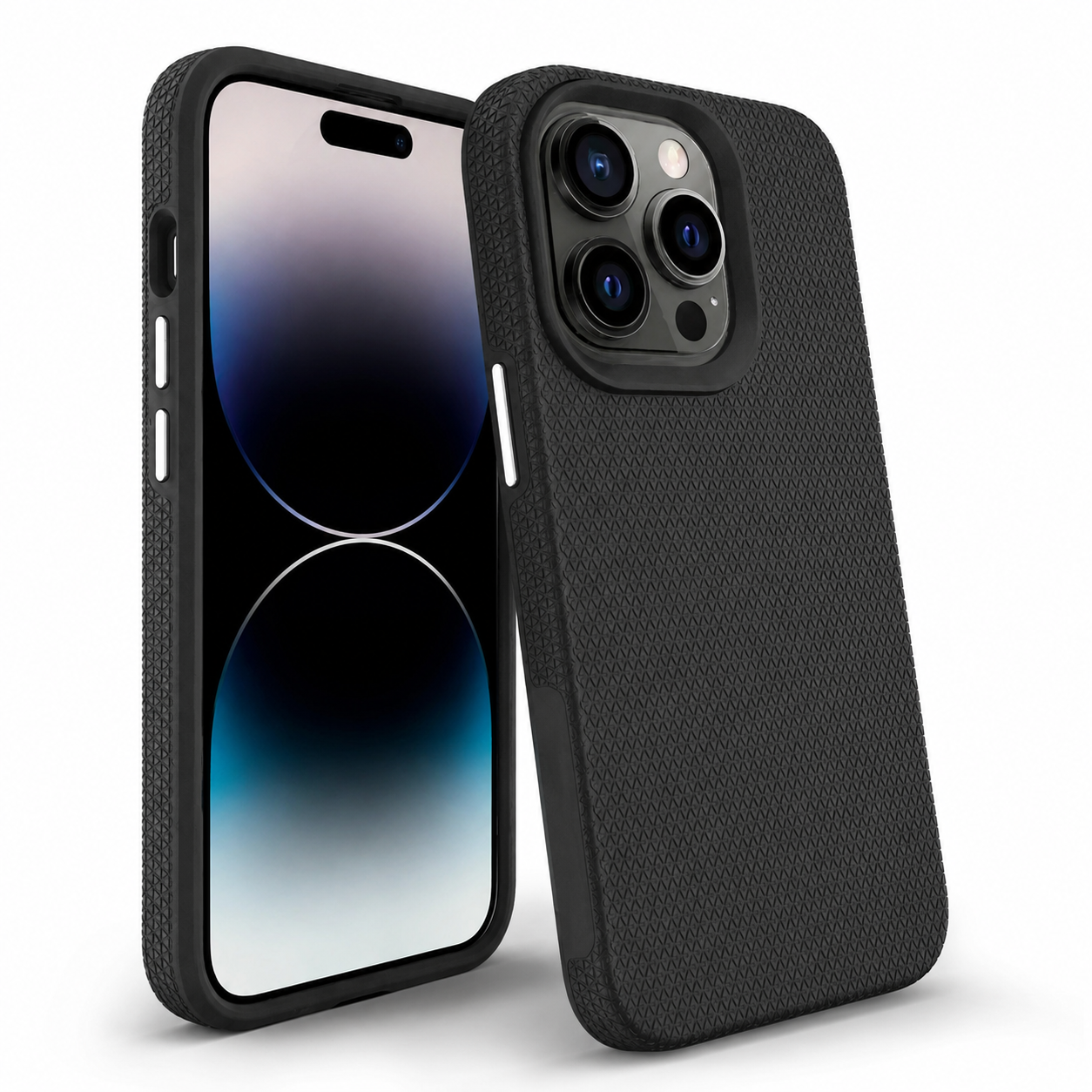 Black geometric triangle phone cover for Apple iPhone 16 Pro Max
