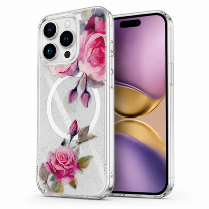 Rose Gold iPhone 16 Pro Max case Canada with MagSafe floral protection

