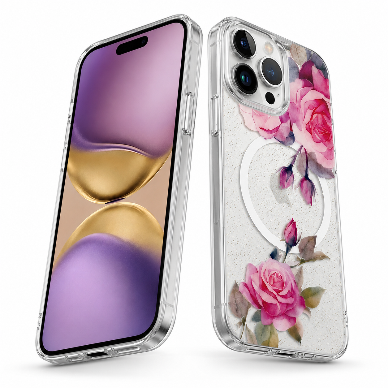Buy iPhone cases online Canada – Rose Gold Floral Fusion MagSafe case

