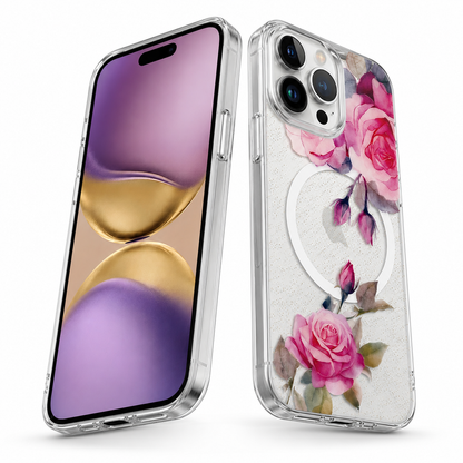 Buy iPhone cases online Canada – Rose Gold Floral Fusion MagSafe case
