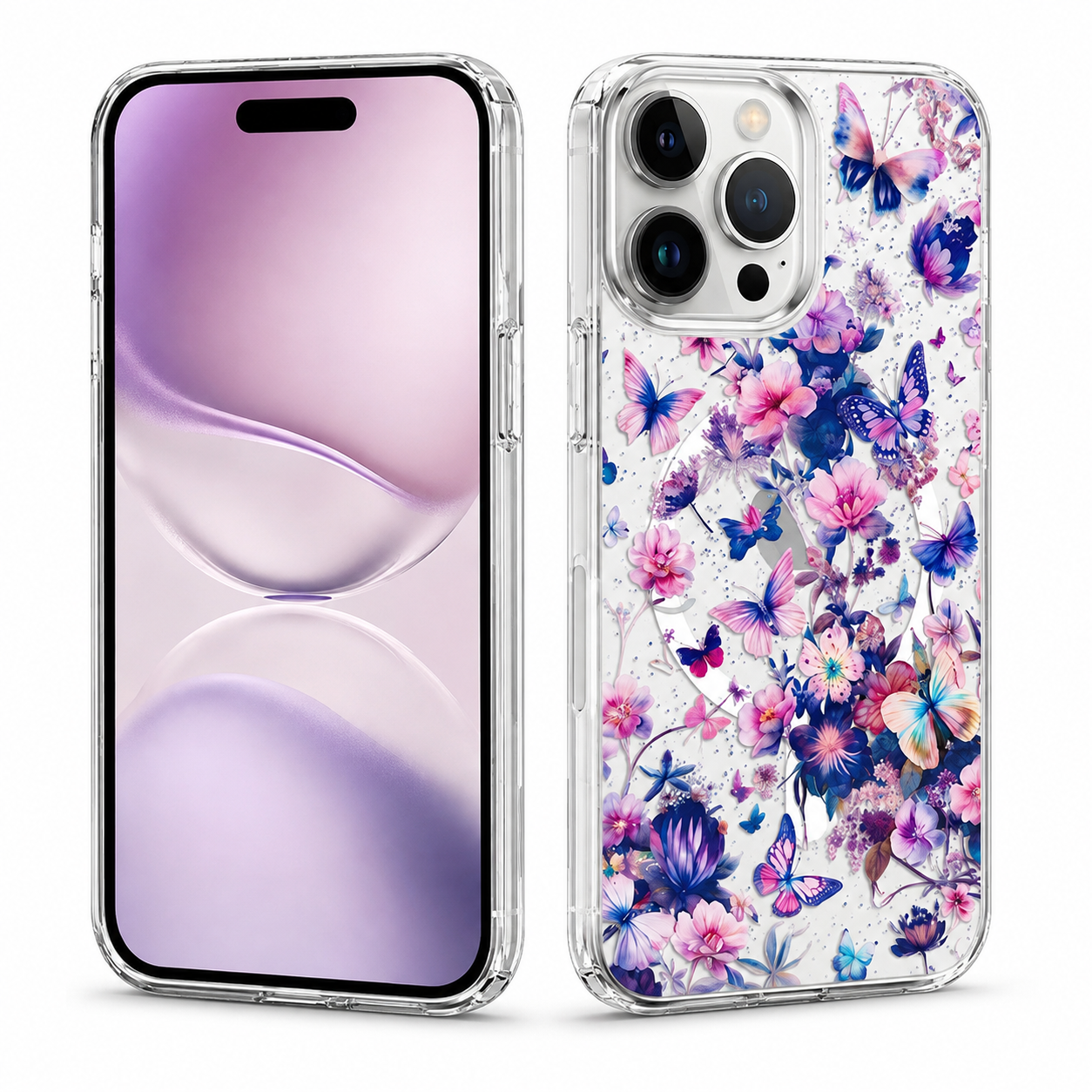 Mini Butterflies MagSafe Floral Fusion Case for Apple iPhone 16 Pro Max

