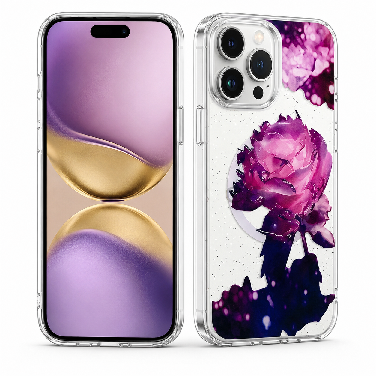 Deep Purple Flower MagSafe Floral Fusion Case for Apple iPhone 16 Pro Max