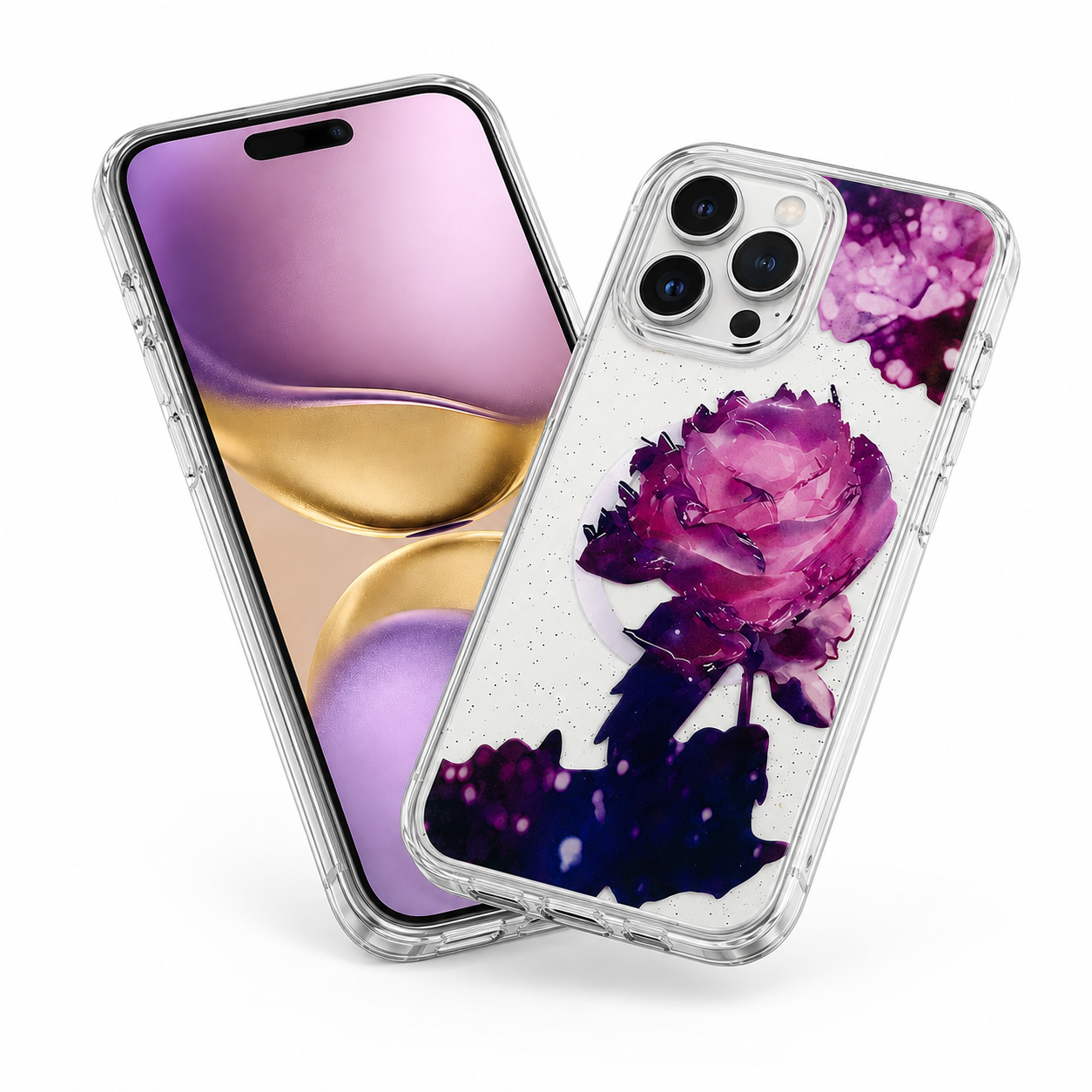 Deep Purple shockproof MagSafe iPhone cover with raised camera protection