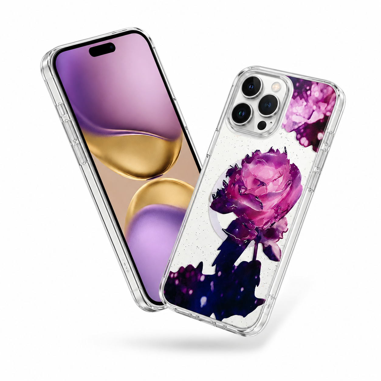 Deep Purple iPhone 16 Pro Max case Canada with floral MagSafe design
