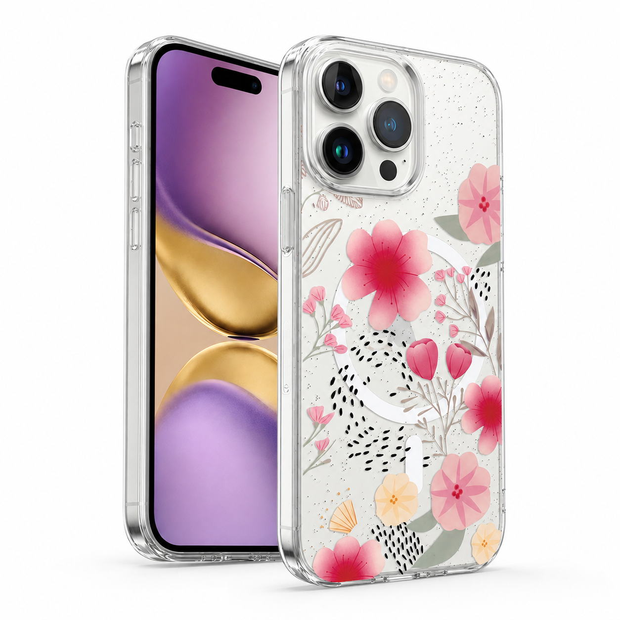 Buy iPhone cases online Canada – Light Pink Floral Fusion MagSafe case
