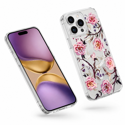 Rose Garden MagSafe iPhone 16 Pro Max cover with shockproof camera protection