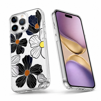 Black iPhone 16 Pro Max case Canada with floral MagSafe protection

