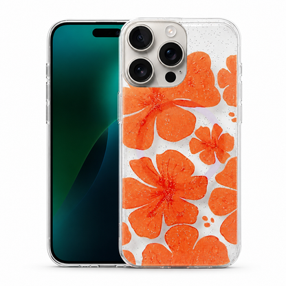 Orange Flower MagSafe Floral Fusion Case for Apple iPhone 16 Pro Max
