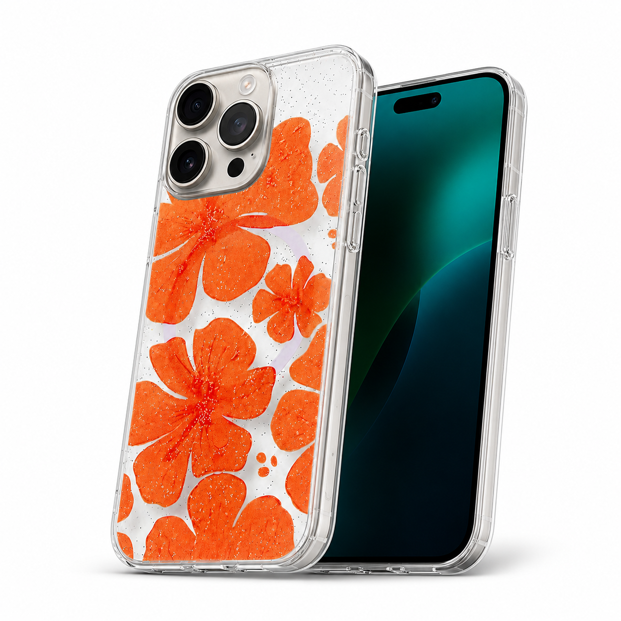 Orange flower protective phone cover for Apple iPhone 16 Pro Max
