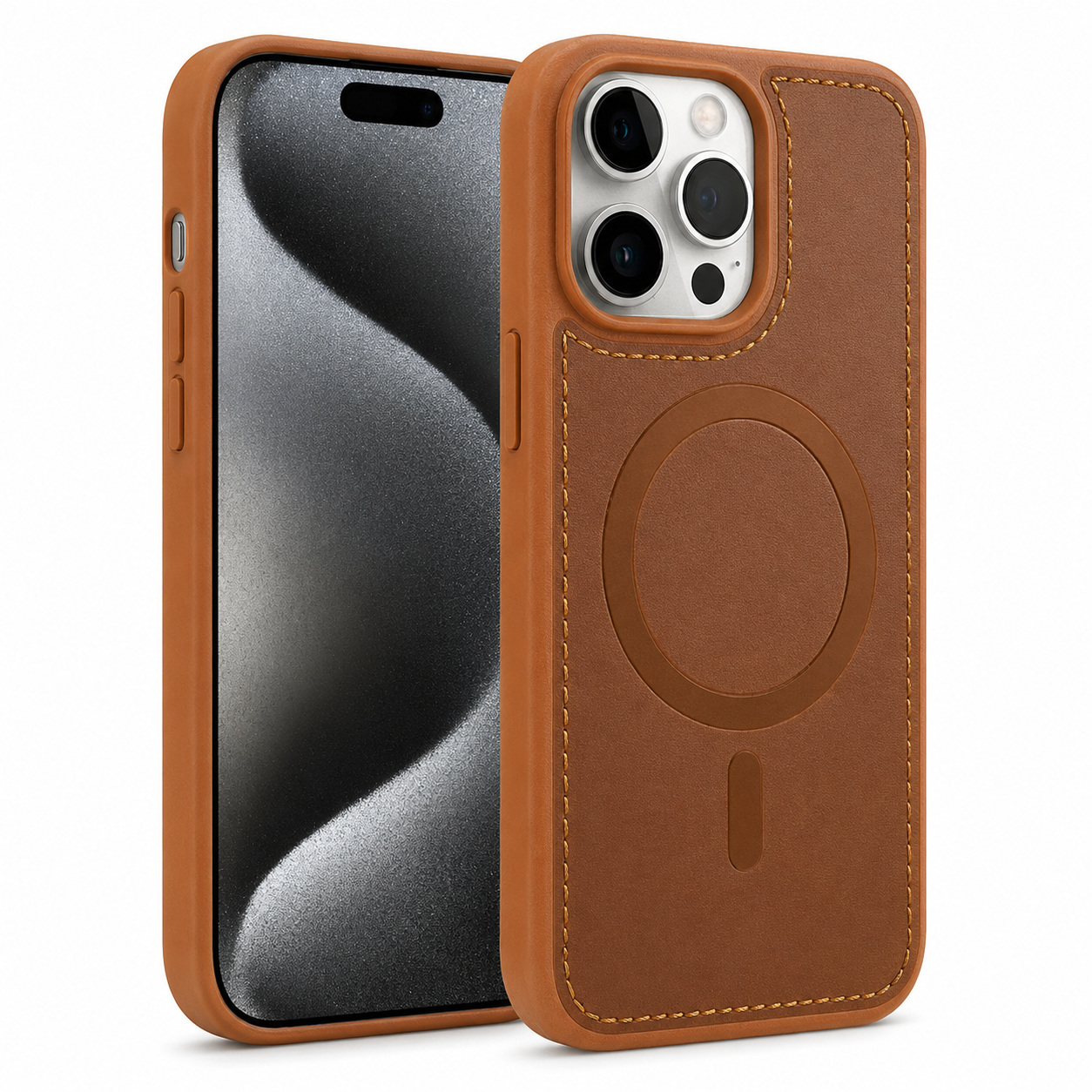 Saddle Brown MagSafe Rich Craft Case for Apple iPhone 16 Pro Max
