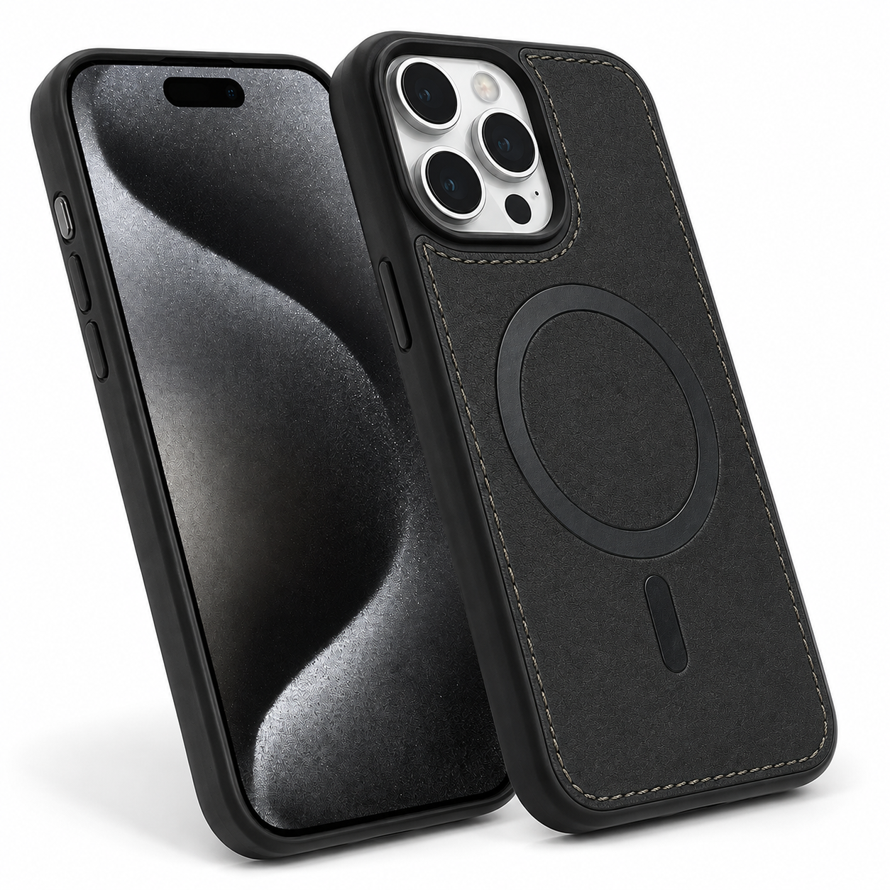 Black MagSafe iPhone 16 Pro Max cover with shockproof camera protection