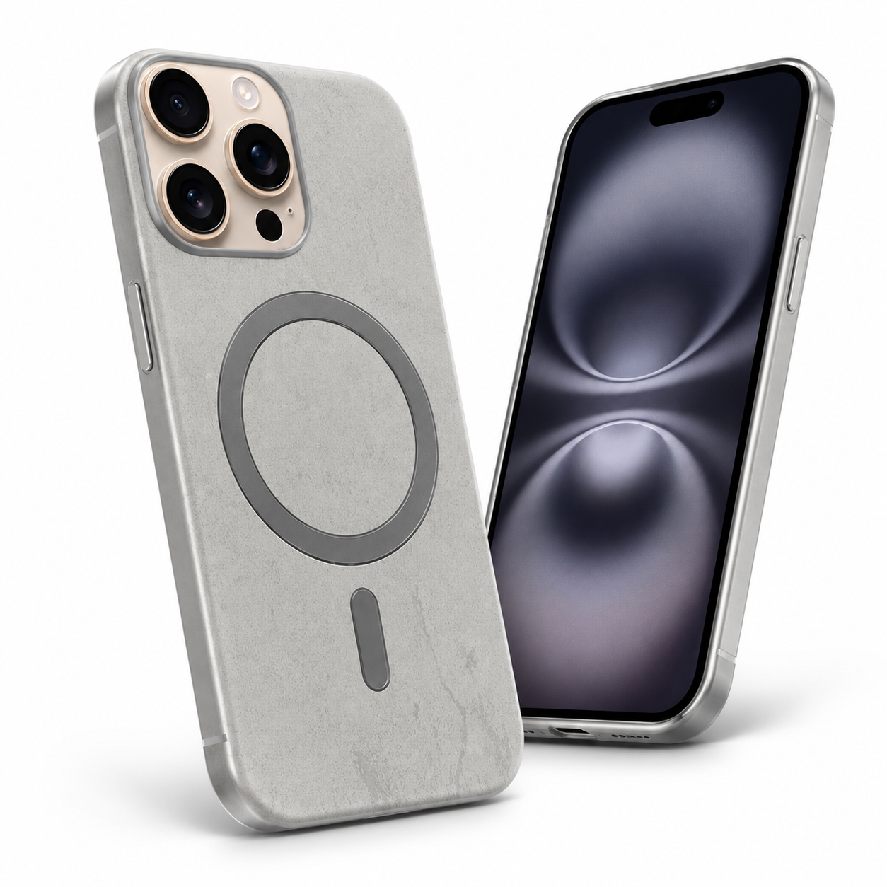 Grey iPhone 16 Pro Max case Canada with soft-touch MagSafe protection
