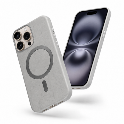 Grey MagSafe iPhone 16 Pro Max cover with raised camera and screen protection