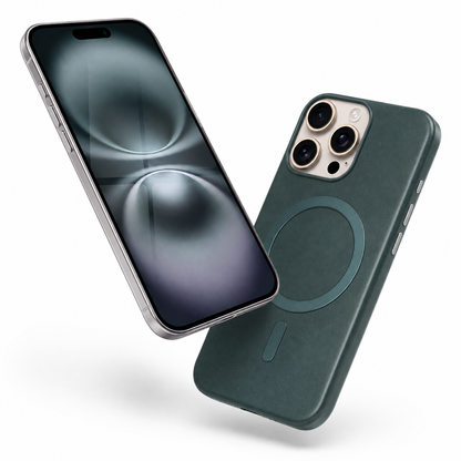 Navy MagSafe iPhone 16 Pro Max cover with raised camera and screen edges