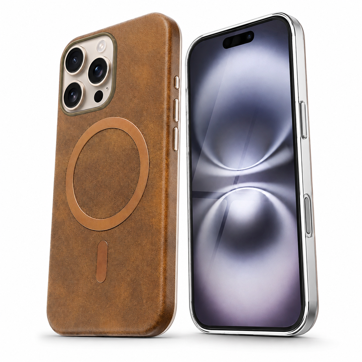 Brown Plush protective phone cover for Apple iPhone 16 Pro Max
