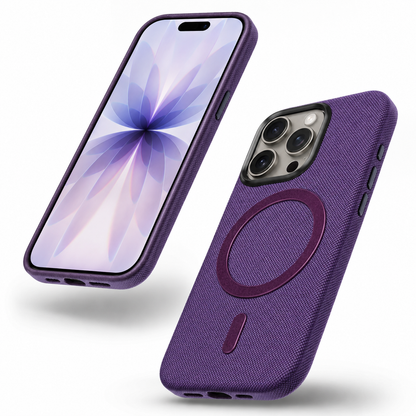 Purple MagSafe iPhone 16 Pro Max cover with textured grip and camera protection