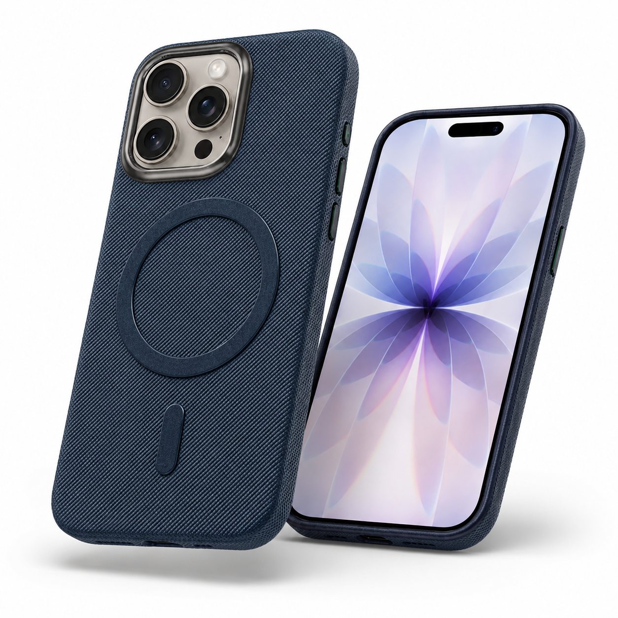 Dark Blue fabric phone cover for Apple iPhone 16 Pro Max

