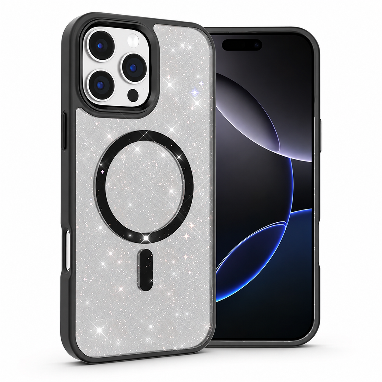 Black Glitter MagSafe Matt Ultra Hybrid Case for Apple iPhone 16 Pro Max

